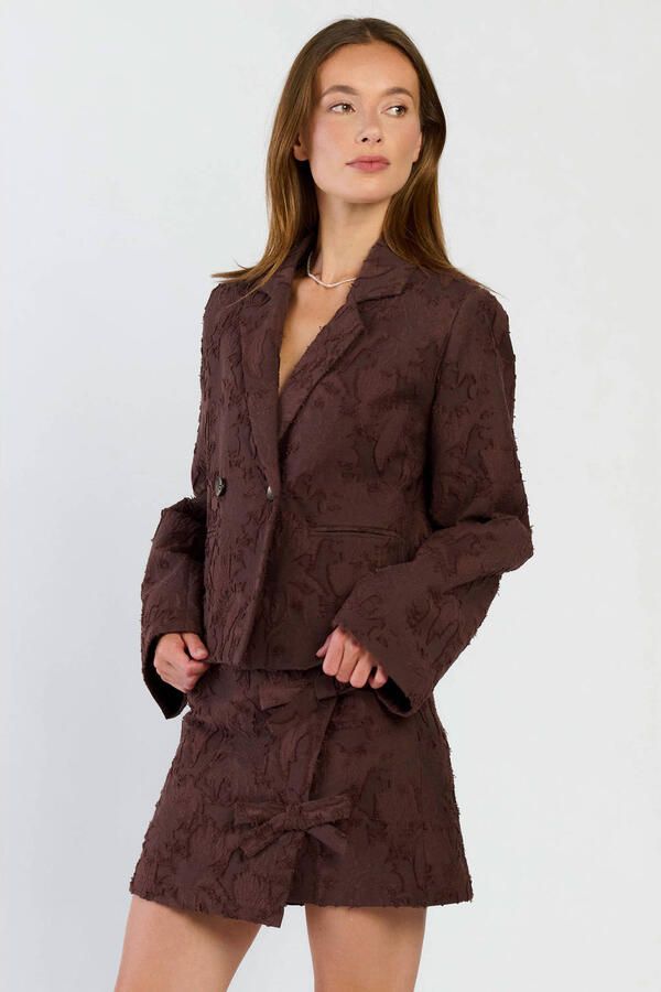 Spooq the label cropped blazer donkerbruin - Foto 2