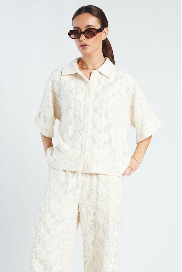 Spooq the label gebloemde blouse ecru