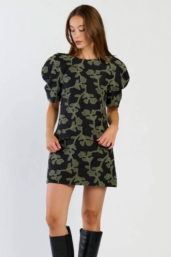 Spooq the label gebloemde mini jurk zwart groen