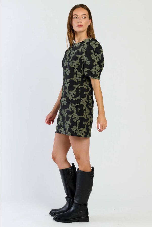 Spooq the label gebloemde mini jurk zwart groen - Foto 3