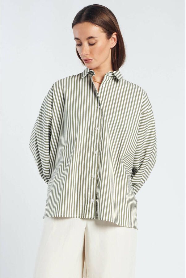 Spooq the label gestreepte blouse olijfgroen