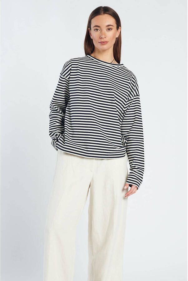 Spooq the label gestreepte longsleeve zwart