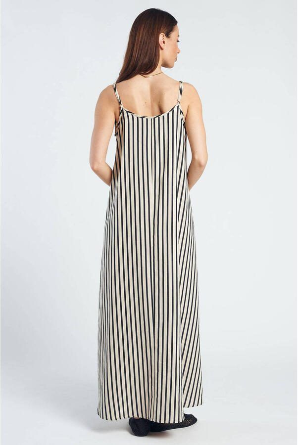 Spooq the label gestreepte maxi jurk zwart - Foto 3