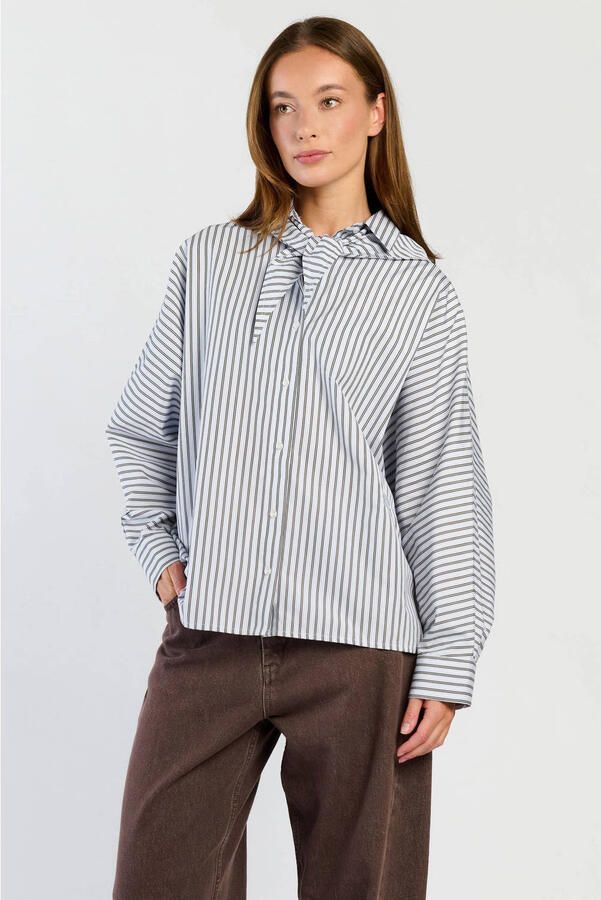 Spooq the label gestreepte top ecru blauw