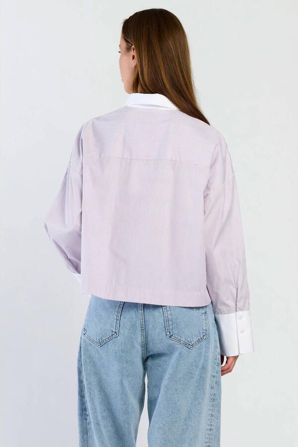 Spooq the label gestreepte top paars ecru - Foto 3