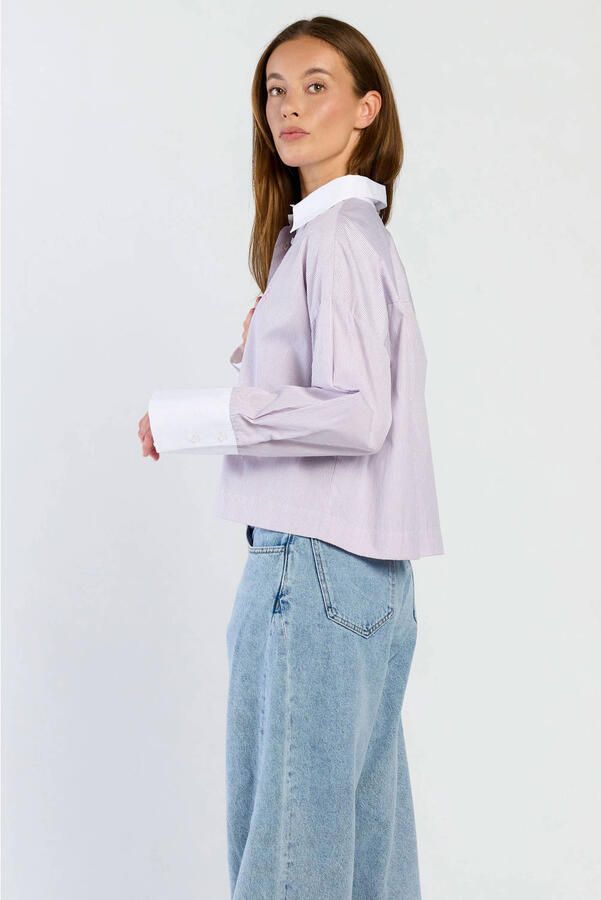 Spooq the label gestreepte top paars ecru - Foto 2