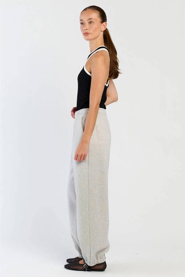Spooq the label high waist loose fit broek lichtgrijs - Foto 2
