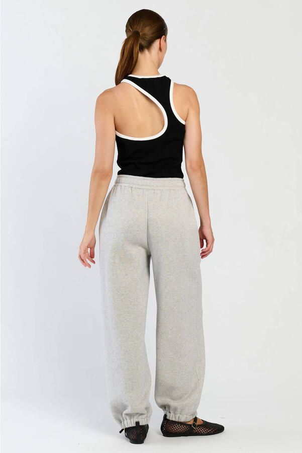 Spooq the label high waist loose fit broek lichtgrijs - Foto 3
