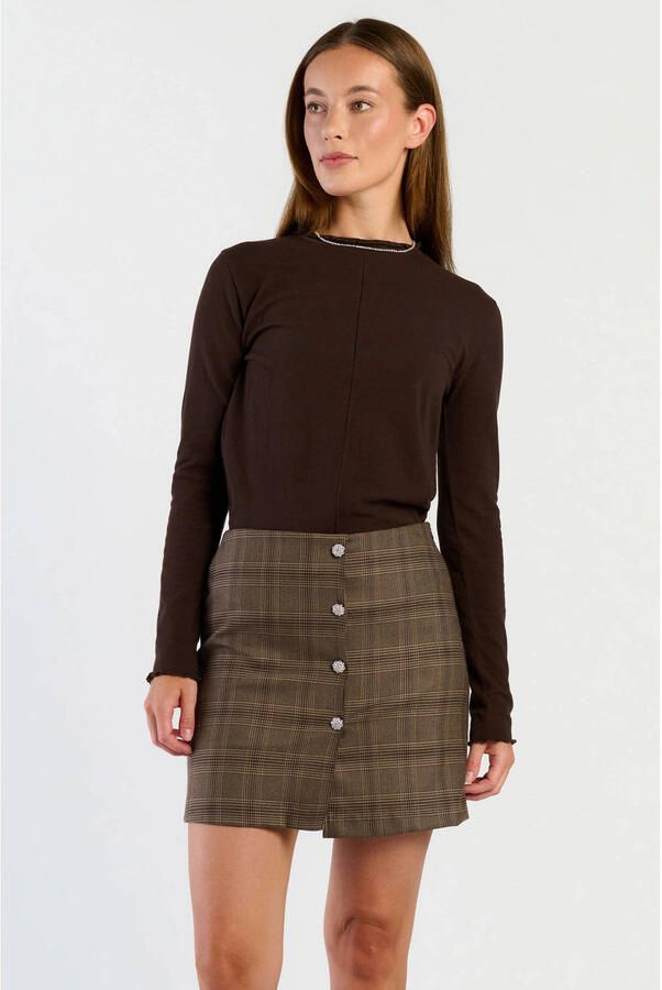 Spooq the label geruite mini rok bruin