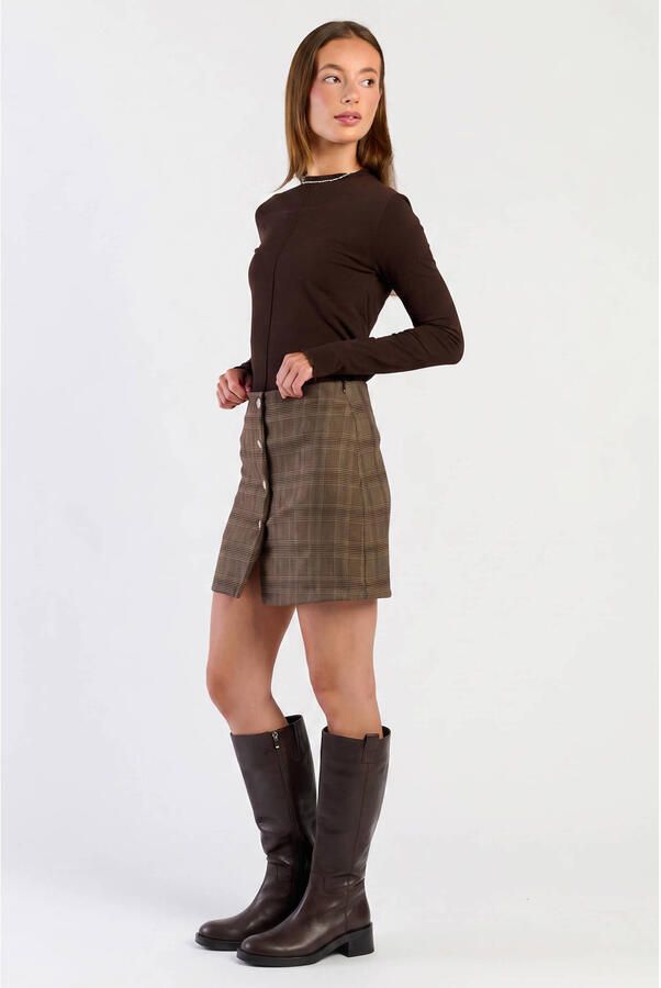 Spooq the label geruite mini rok bruin - Foto 2
