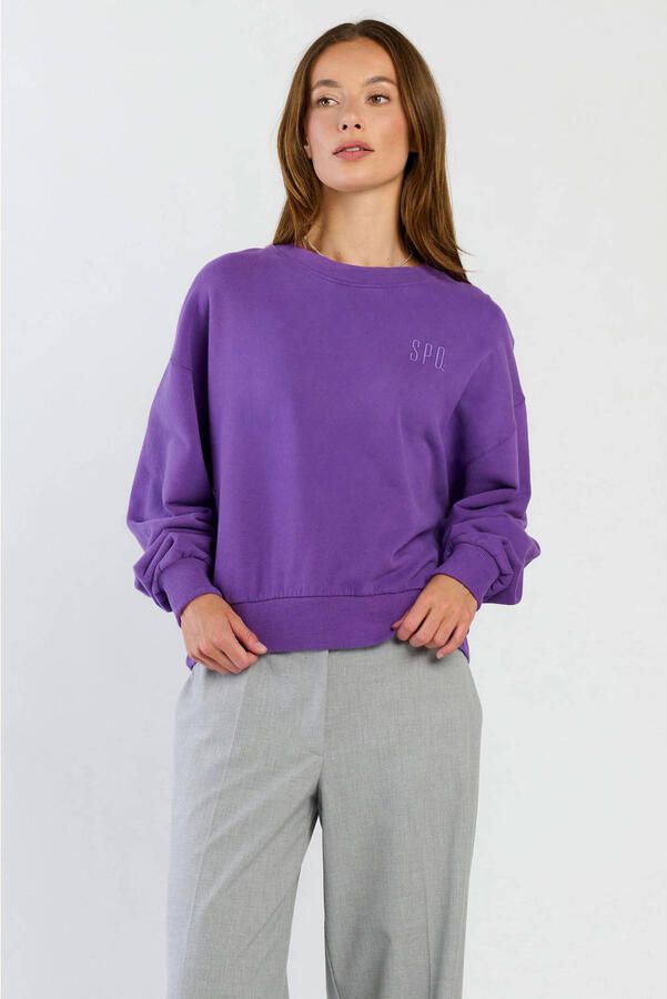 Spooq the label sweater met logo paars