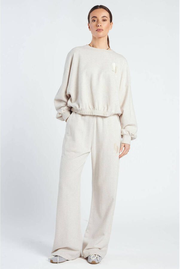 Spooq the label wide leg regular waist casual broek beige