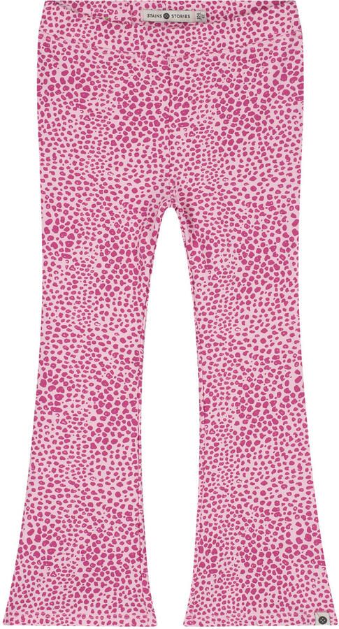 Stains&Stories flared broek met print roze
