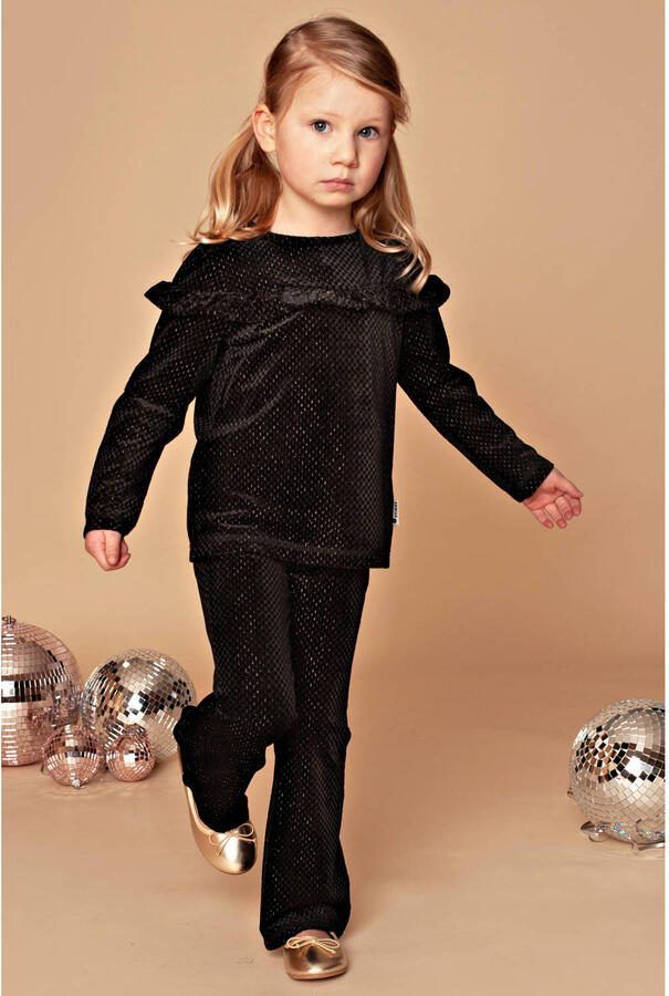 Stains&Stories flared casual broek zwart - Foto 2