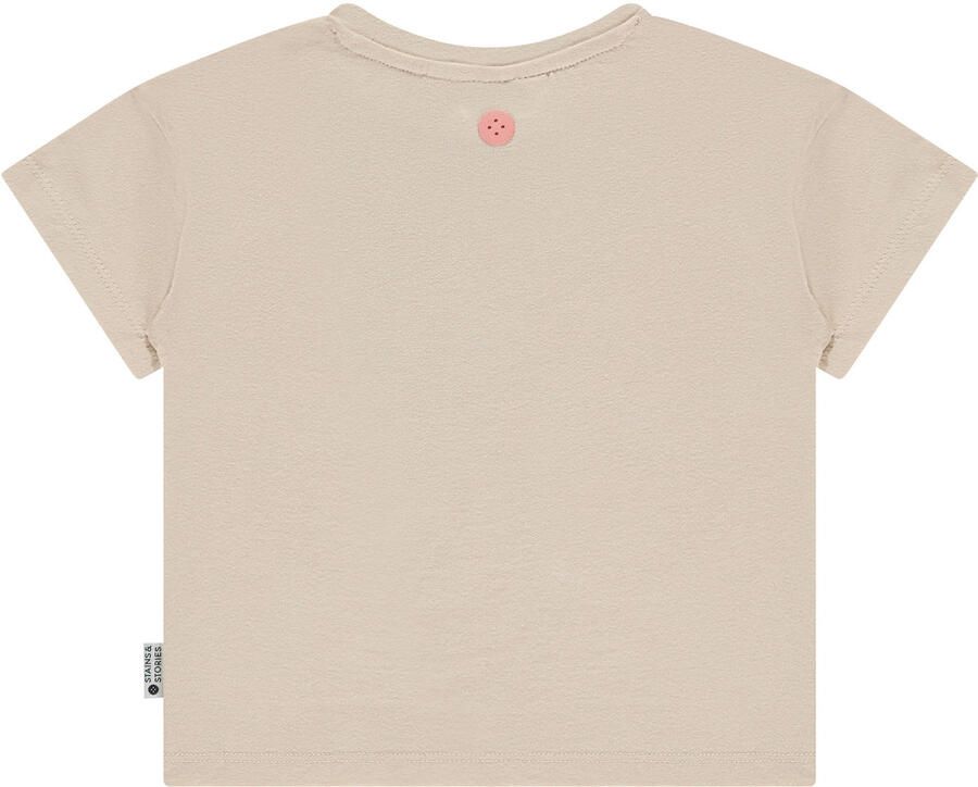 Stains&Stories gebloemde T-shirt beige - Foto 2