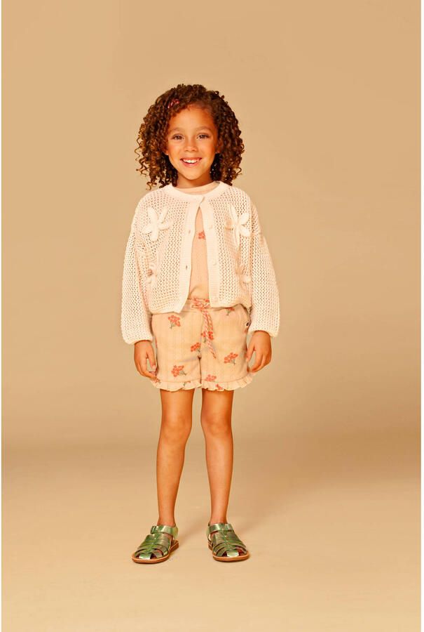 Stains&Stories gebloemde T-shirt beige