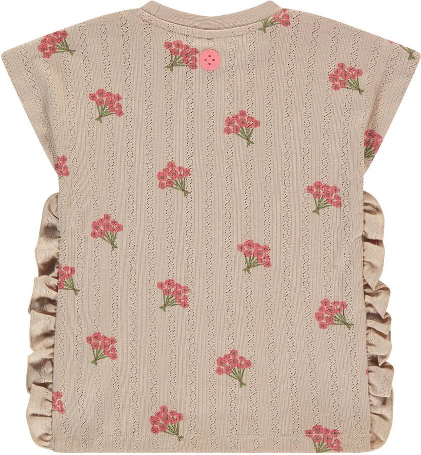 Stains&Stories gebloemde T-shirt beige - Foto 2