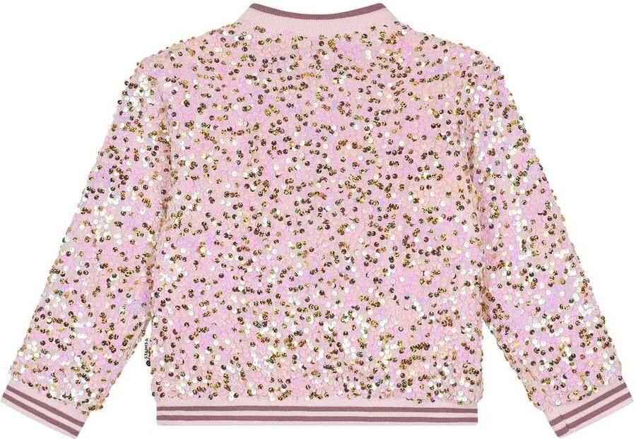 Stains&Stories gebreid vest met pailletten lichtroze goud Meisjes Polyester Ronde hals - Foto 2