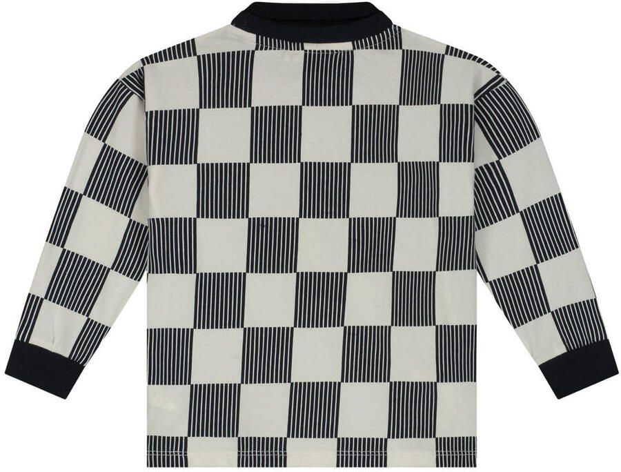 Stains&Stories geruite longsleeve donkerblauw