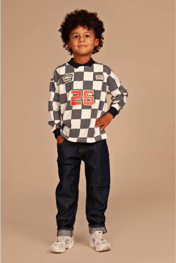 Stains&Stories geruite longsleeve donkerblauw - Foto 2