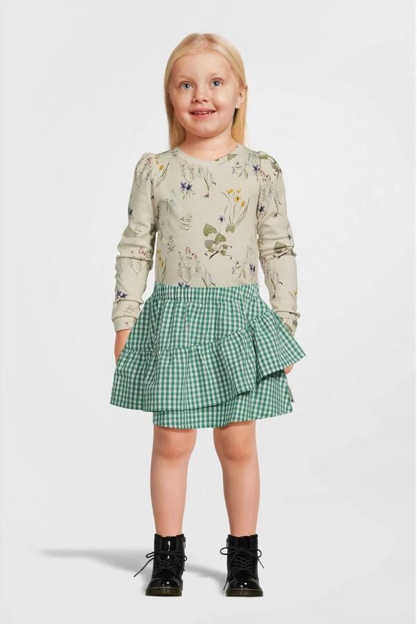 Stains&Stories geruite rok groen Meisjes Katoen Ruit 110