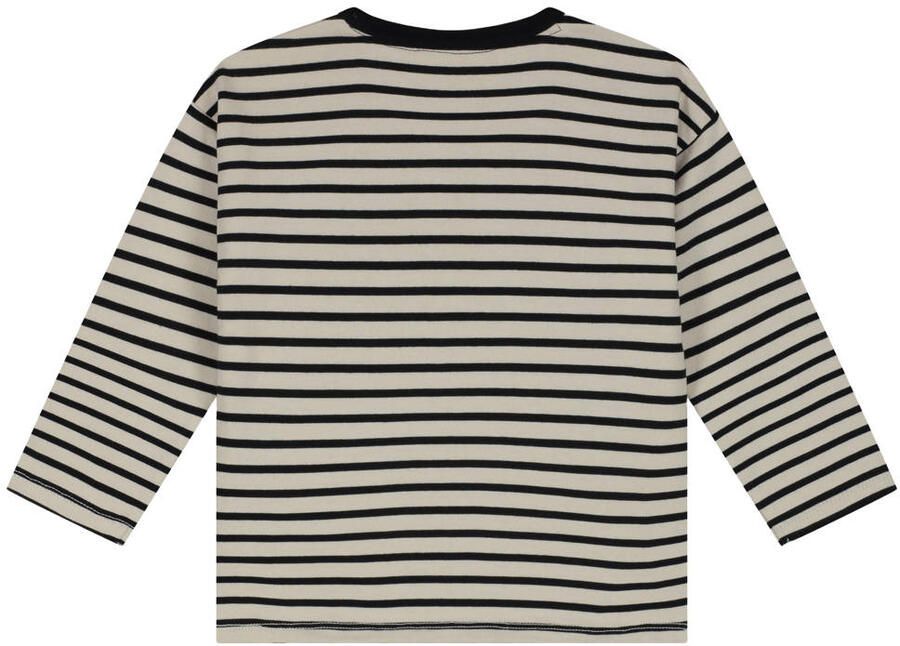 Stains&Stories gestreepte longsleeve donkerblauw Jongens Katoen Ronde hals