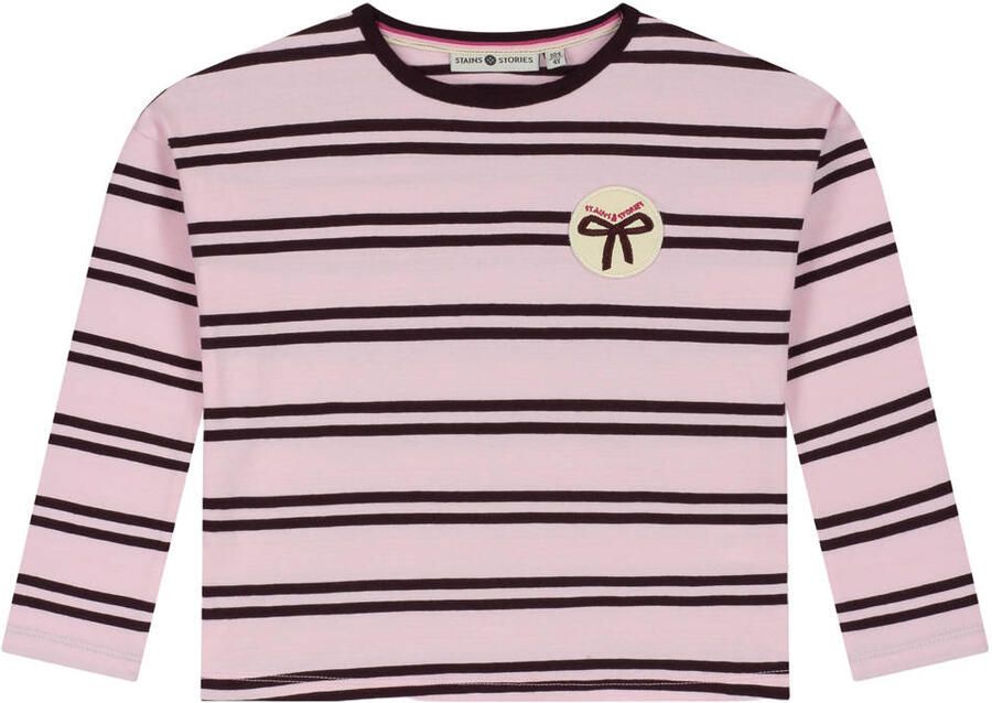 Stains&Stories gestreepte longsleeve roze