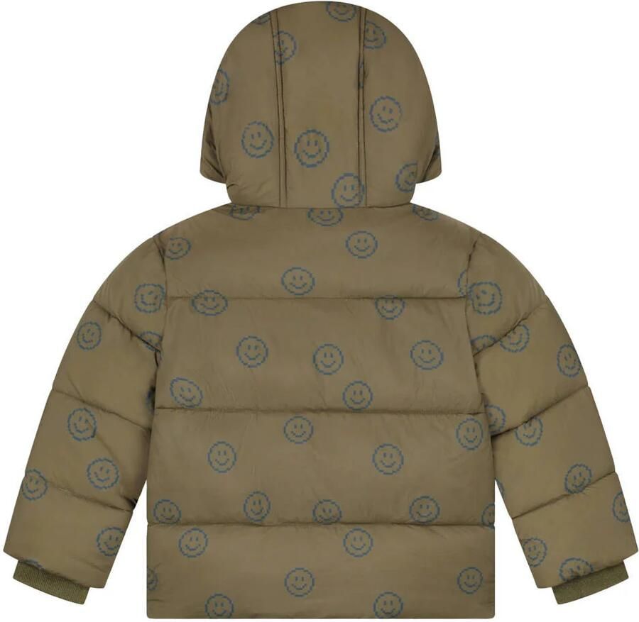 Stains&Stories gewatteerde winterjas met print groen Jongens Polyamide Capuchon - Foto 2
