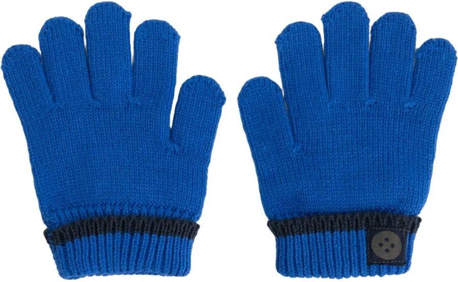 Stains&Stories katoenen handschoenen blauw Effen