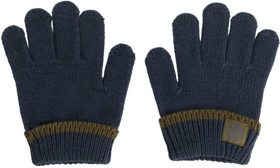 Stains&Stories katoenen handschoenen donkerblauw Effen