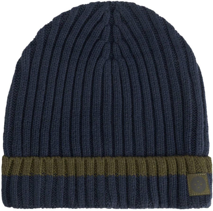 Stains&Stories katoenen muts donkerblauw Effen