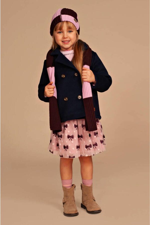 Stains&Stories katoenen muts roze bordeaux Meerkleurig