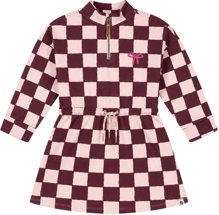 Stains&Stories korte geruite jurk roze