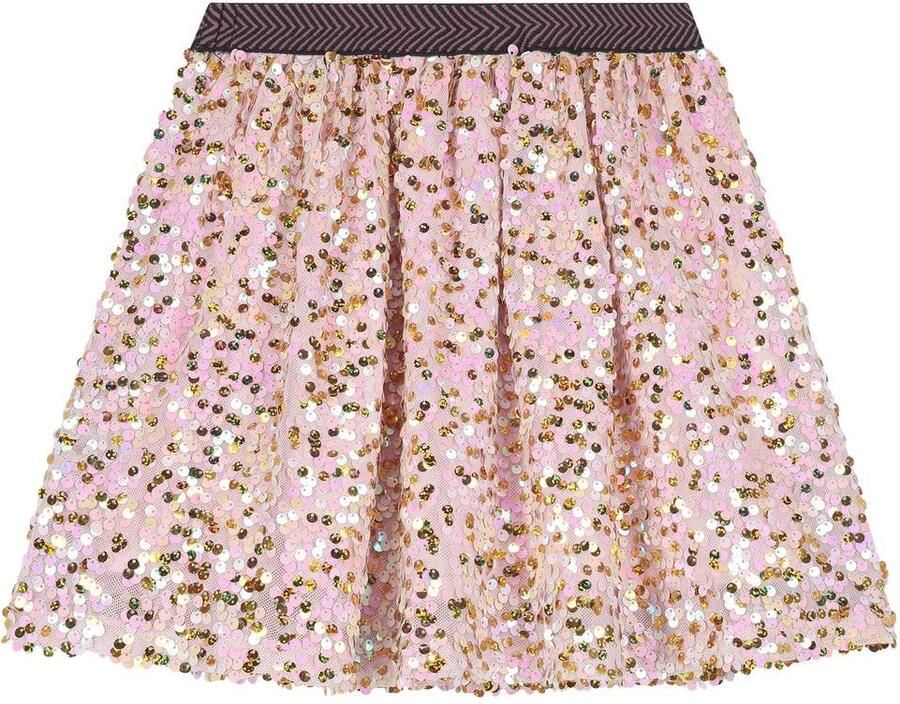 Stains&Stories korte rok met pailletten lichtroze goud Meisjes Polyester - Foto 2