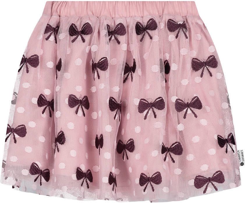 Stains&Stories korte rok met print roze - Foto 2
