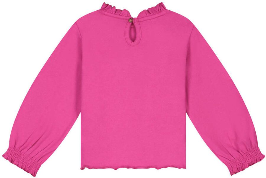 Stains&Stories longsleeve met ruches donkerrood