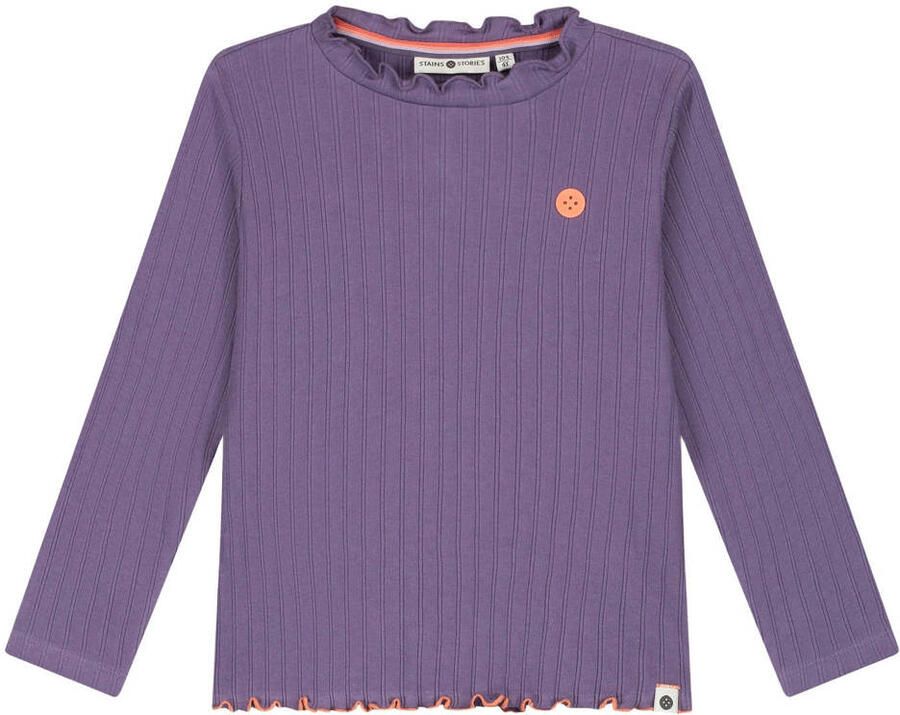 Stains&Stories longsleeve met ruches paars