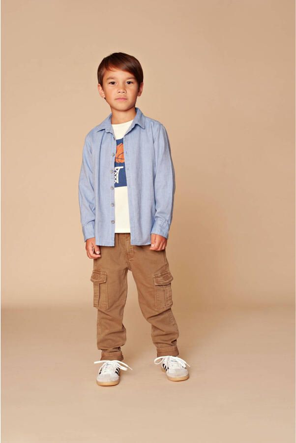 Stains&Stories loose casual broek bruin