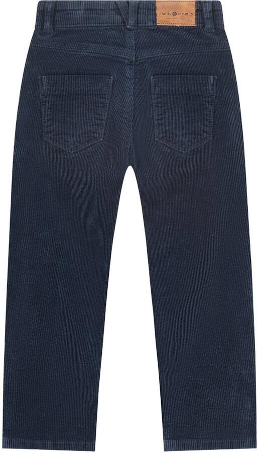 Stains&Stories loose fit jeans donkerblauw Jongens Katoen Effen