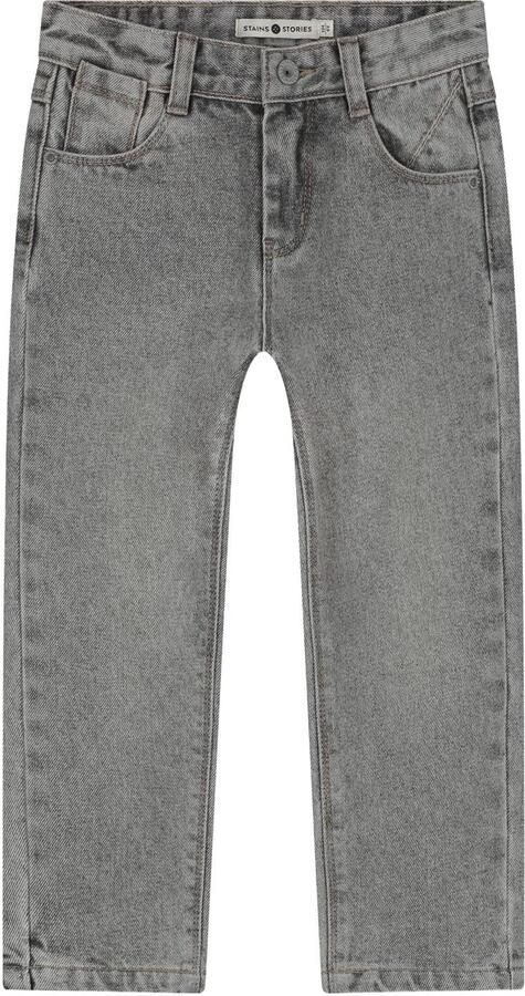 Stains&Stories loose fit jeans grijs