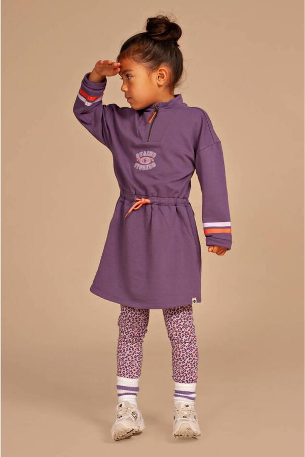 Stains&Stories midi jurk met print paars