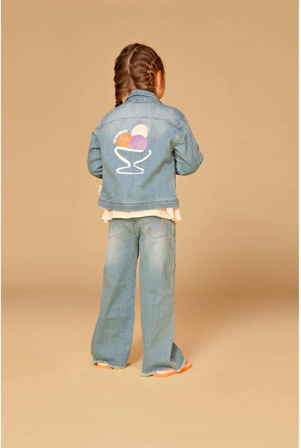Stains&Stories spijkerjas met backprint medium blue denim - Foto 2