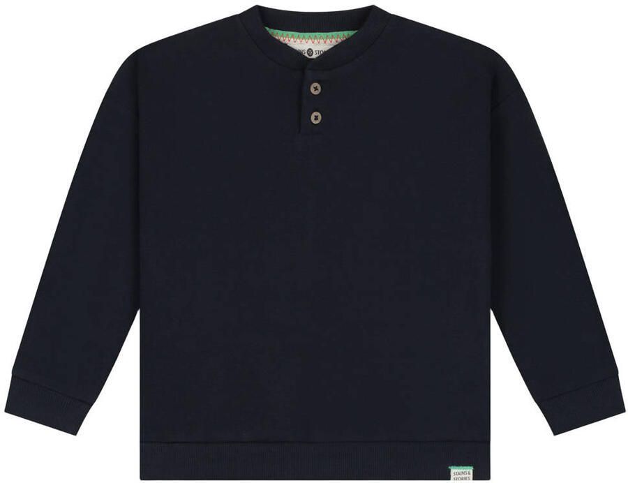 Stains&Stories sweater marineblauw