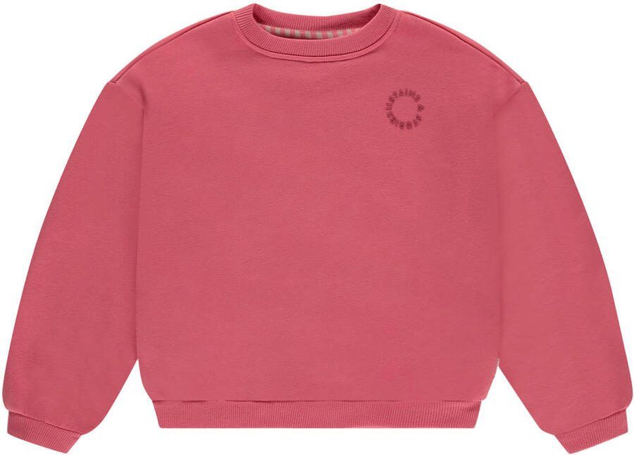 Stains&Stories sweater met backprint roze