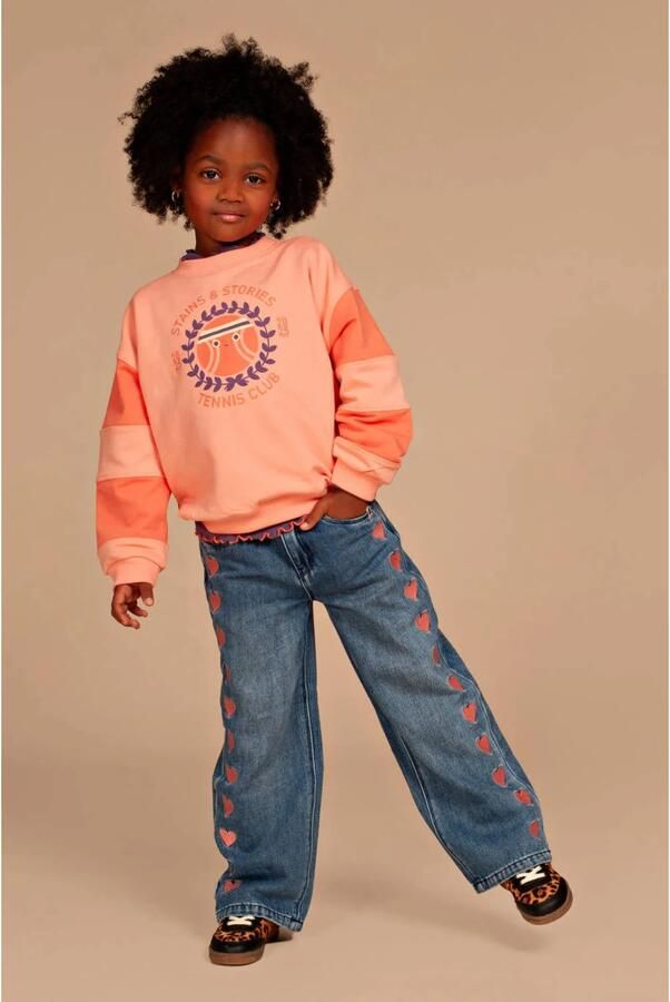 Stains&Stories sweater met print zalm - Foto 2