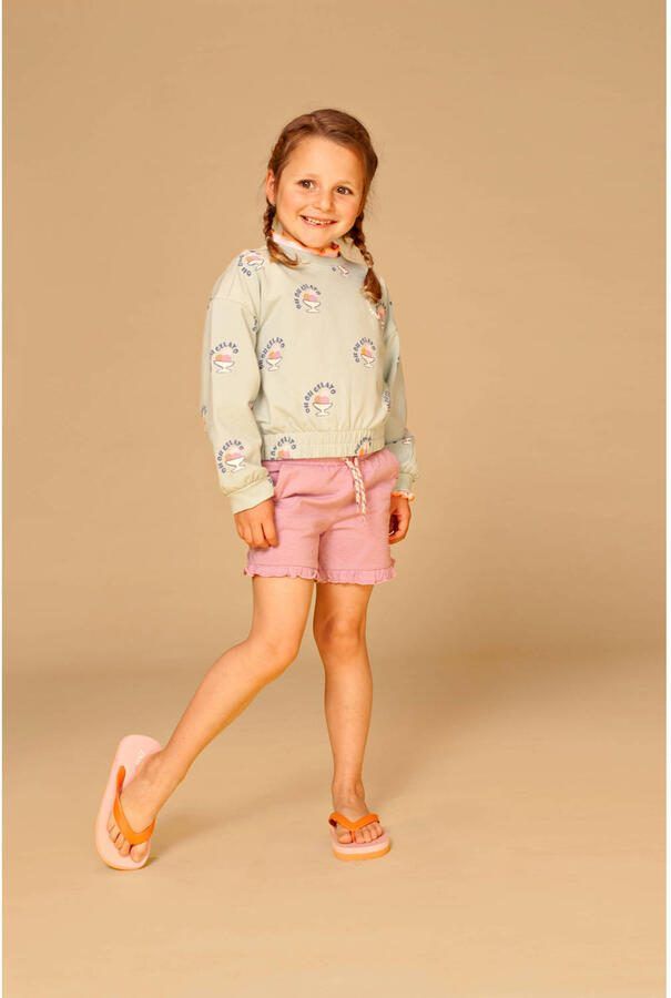 Stains&Stories sweatshort lila met textuur