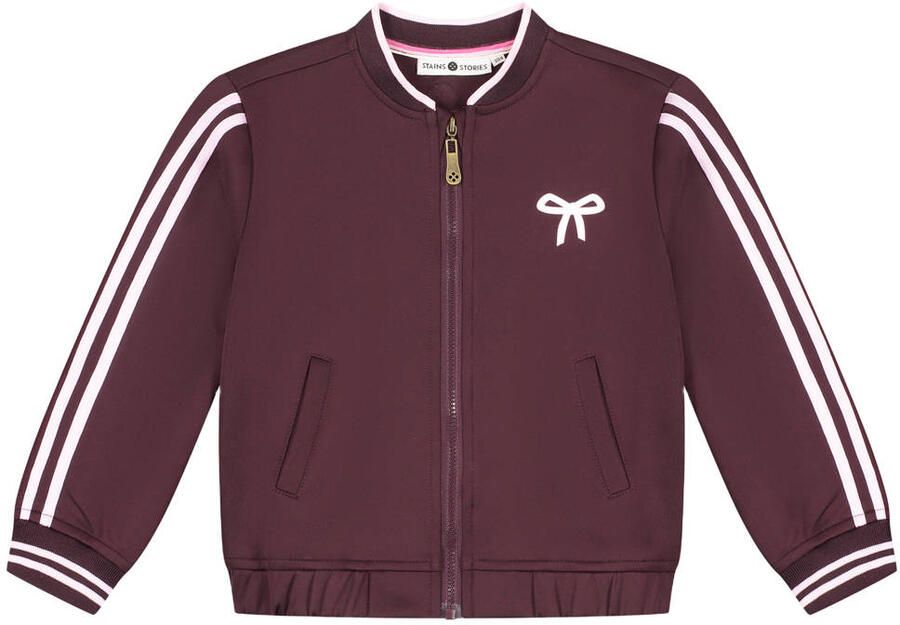 Stains&Stories sweatvest donkerrood