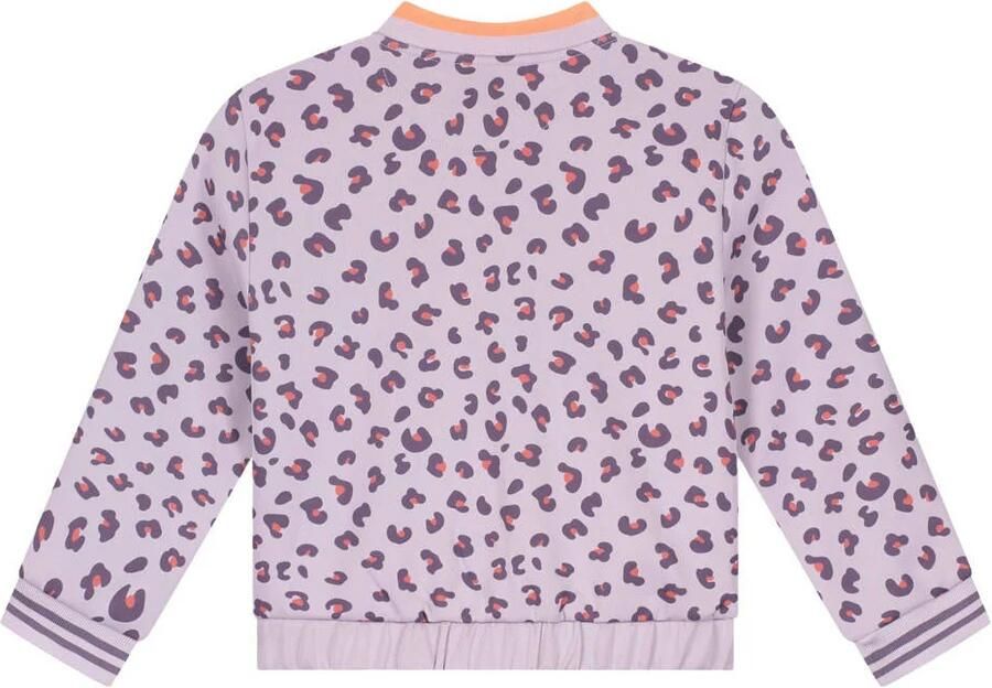 Stains&Stories sweatvest met panterprint lila Paars Dierenprint - Foto 2
