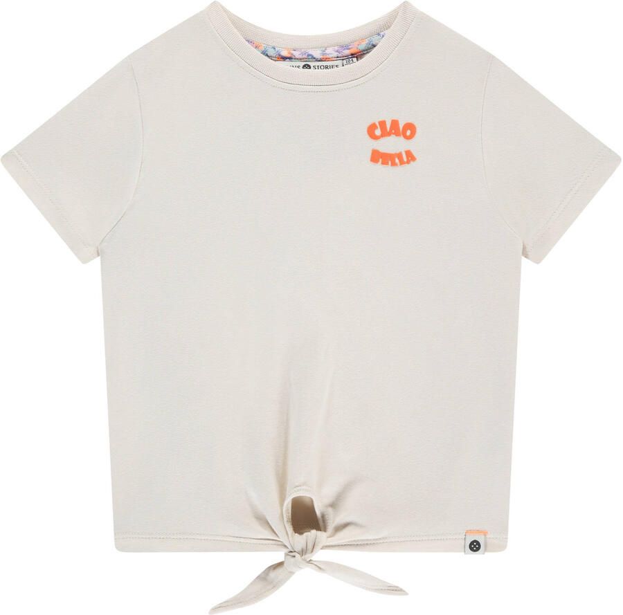 Stains&Stories T-shirt met backprint ecru
