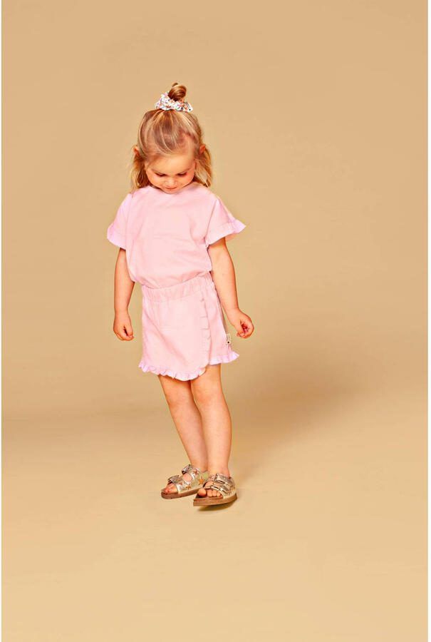 Stains&Stories T-shirt met textuur roze